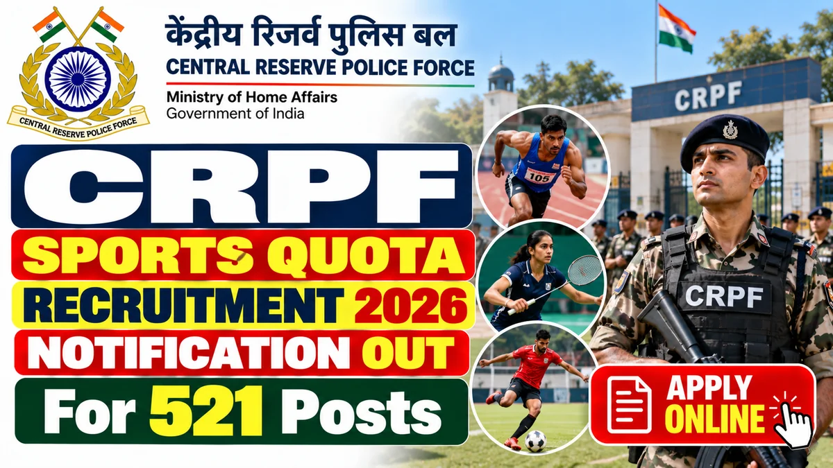 CRPF Sports Quota Recruitment 2026