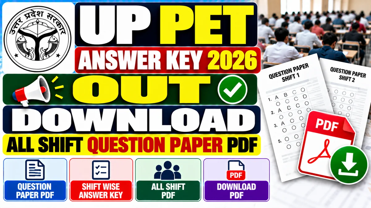 UP PET Answer Key 2026 Out