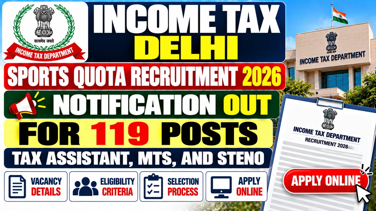 Income Tax Delhi Sports Quota Recruitment 2026
