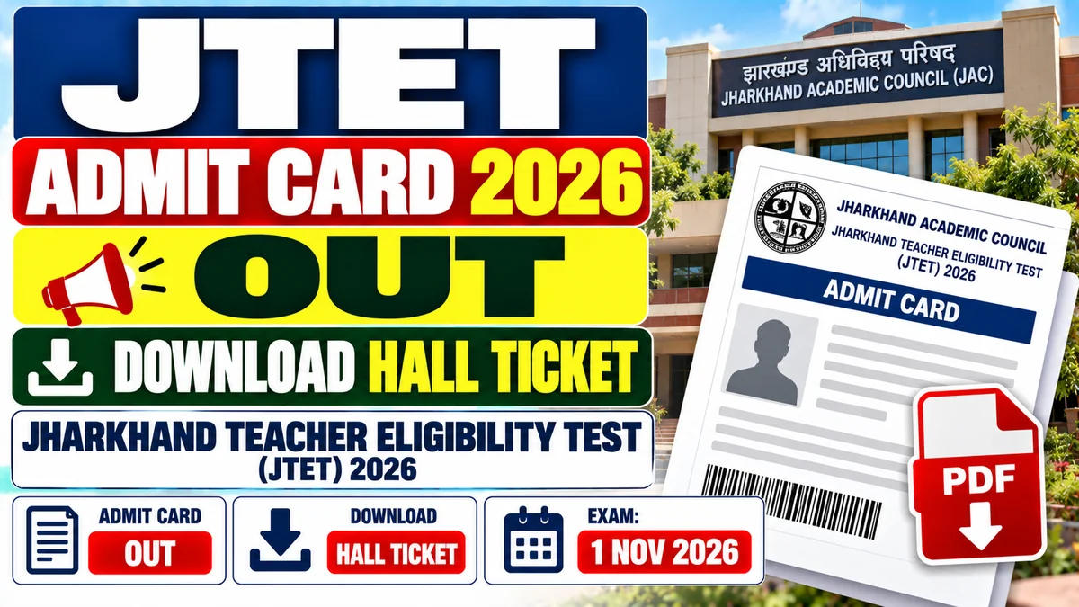 JTET Admit Card 2026 Out