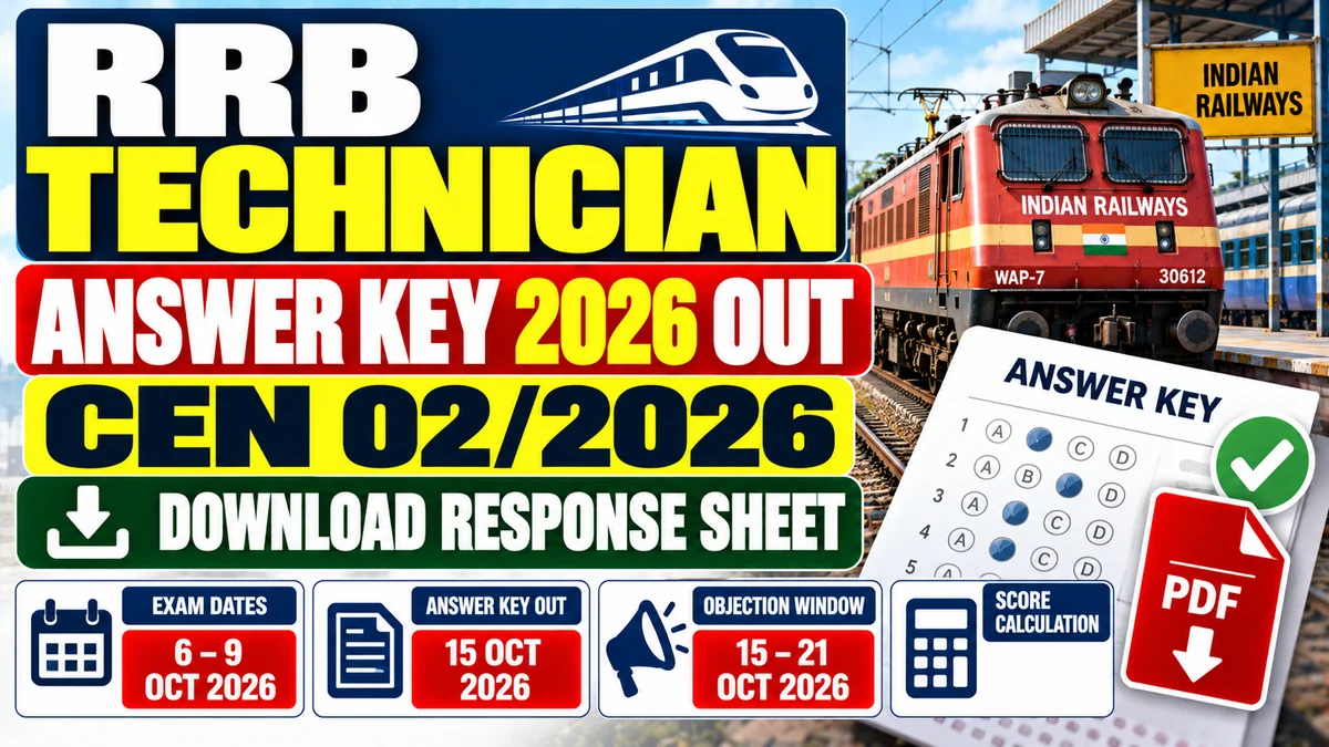 RRB Technician Answer Key CEN 02/2026 Out