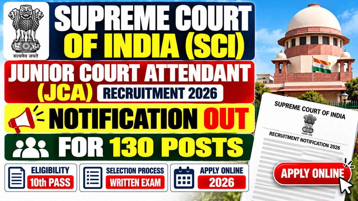 Supreme Court of India Junior Court Attendant (JCA) Recruitment 2026