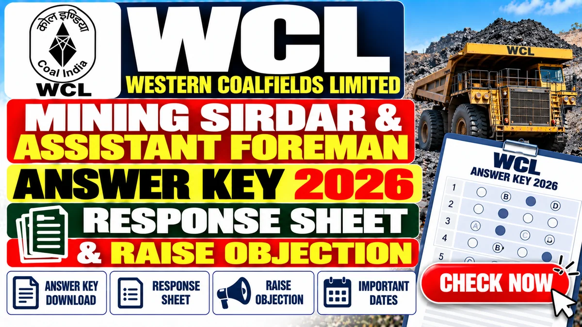 WCL Mining Sirdar & Assistant Foreman Answer Key 2026